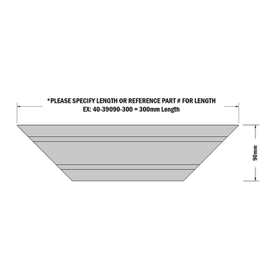 40-39090-1 MODULAR SOLUTIONS ALUMINUM GUSSET<br>90MM X 90MM STRENGTHING ELEMENT CUT AT A 45DEG ANGLE THAT CREATES STURDIER 90DEG CONNECTIONS, 460MM